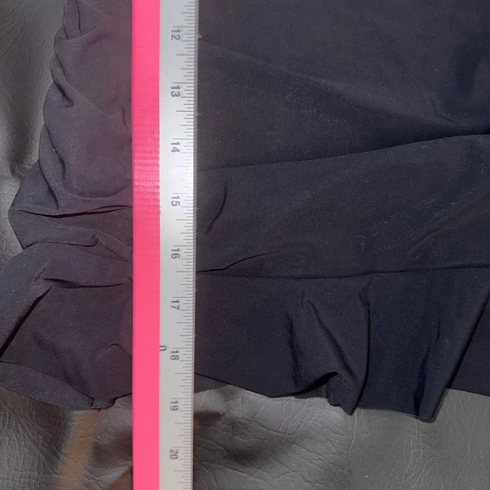 Lands End Black Slender Ruched Tankini Top Sweetheart Ruffle Swimsuit Size 6‎